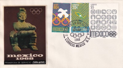 FILATELIE TEMATICA - PLIC MEXIC TEMATICA JOCURILE OLIMPICE FDC foto