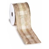 Panglica Christmas textil natur auriu MN 60 mm x 10 m