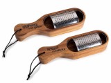 Cumpara ieftin Set 2 razatori bucatarie otel lemn salcam maro 2 x 7 x 24 x 3,5 H