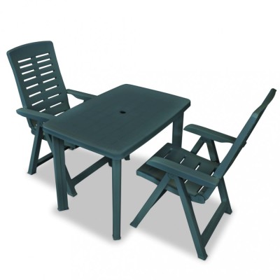 vidaXL Set mobilier bistro, 3 piese, verde, plastic 275078 foto