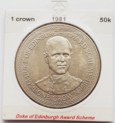 1890 Insula Man 1 crown 1981 Duke of Edinburgh Award Scheme km 73 foto
