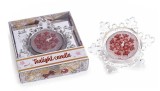 Cumpara ieftin Set suport si lumanare in cutie cadou Fulg de Nea II cm 7 x 8 x 2 H