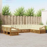 vidaXL Seturi de canapele 9 pcs Natural și Crem Lemn Solid de Acacia 3374145