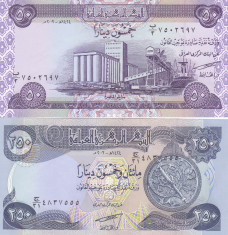 Bancnota Irak 50 si 250 Dinari 2003 - P90/91a UNC ( set x2 ) foto