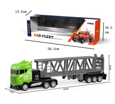 Camion semiremorca Transportor cu telecomanda, incarcare USB, acumulator inclus, 45x7x10cm foto