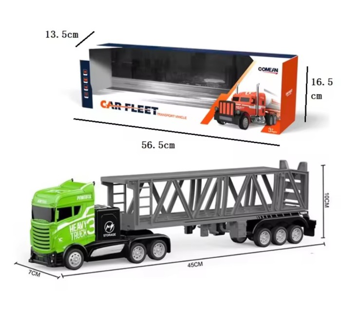 Camion semiremorca Transportor cu telecomanda, incarcare USB, acumulator inclus, 45x7x10cm