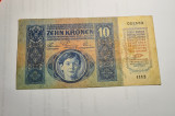 10 Kronen Korona Coroane 1915 MAGYARORSZAG Stampilata