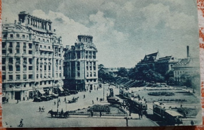 Carte postala, Bucuresti, Piata Senatului, perioada interbelica