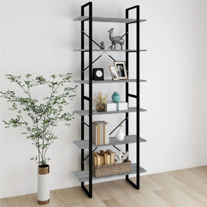 vidaXL Dulap &icirc;nalt, gri sonoma, 80x30x210 cm, lemn compozit 821319