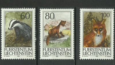 Liechtenstein 1993 - Vanatoarea (III), fauna, serie neuzata foto