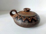 Vaza ceramica tip opait, KMK Manuell, vintage anii 70