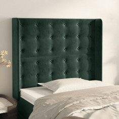 Tablie pat cu aripioare verde închis 83x16x118/128 cm catifea GartenMobel Dekor
