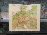 Hartă fizică și politică Europa Centrală, Mittel-Europa, circa 1920, kartographie und druck Georg Westermann, Braunschweig, 181
