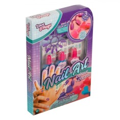 Set Artă Pe Unghii Love &amp; Hugs, Multicolor, 3 Lacuri, Autocolante Decor, 6+ Ani