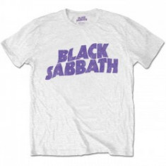 Tricou Unisex Black Sabbath: Wavy Logo Vintage foto