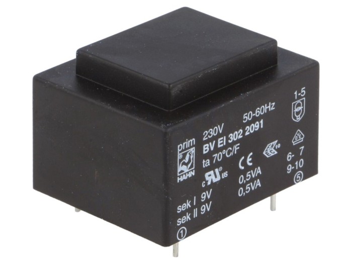 Transformator PCB &icirc;ncapsulat 1VA 230VAC