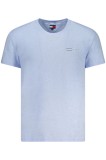 Cumpara ieftin Tommy Jeans Tricou din bumbac barbati, cu mini imprimeu, Regular Fit, Azur, S