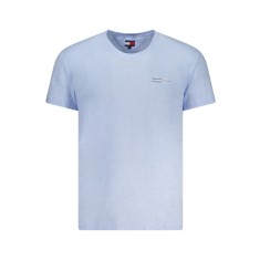 Tommy Jeans Tricou din bumbac barbati, cu mini imprimeu, Regular Fit, Azur, S