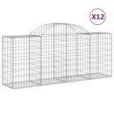 Cumpara ieftin Cosuri gabion arcuite 12 buc, 200x50x80/100 cm, fier galvanizat
