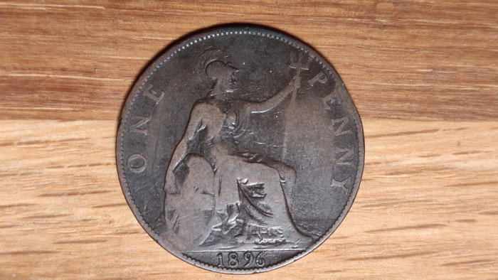 Marea Britanie - moneda de colectie - 1 penny 1896 - Victoria - bronz