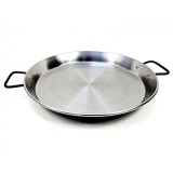 Tigaie Paella Valenciana Profesionala, Otel Lustruit Extra-Gros, Diametru 50 cm, 14 Portii, Pata Negra, Garcima, GRC85050
