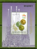 UNGARIA 1992, Sport, Medalii Barcelona, serie neuzată, MNH