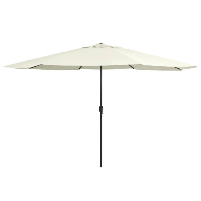 vidaXL Umbrelă de soare de exterior, st&amp;acirc;lp metalic, alb nisipiu 400 cm foto