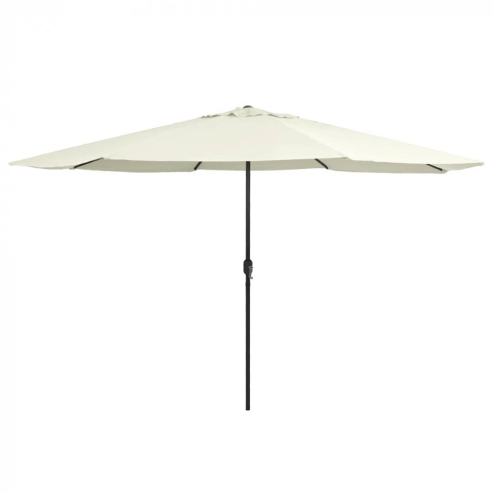 vidaXL Umbrelă de soare de exterior, st&acirc;lp metalic, alb nisipiu 400 cm