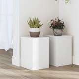 VidaXL Suporturi de plante, 2 buc., alb, 20x20x30 cm, lemn prelucrat