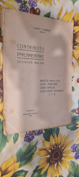 CONTRIBUTII PARLAMENTARE - SESIUNEA 1928 - 1929 de C . HOISESCU