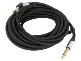 Cablu Jack 6,35mm unghiular 5m negru
