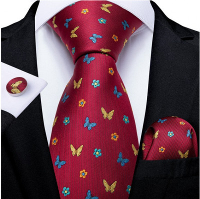 Set cravata + batista + butoni - matase - model 318 foto