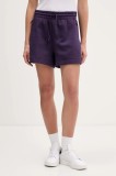 adidas pantaloni scurți adidas x Z.N.E culoarea violet, cu imprimeu, high waist, JW7762