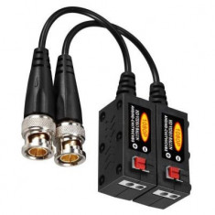 Set Video Balun 1080P AHD HD-CVI TVI CVBS (3MP 4MP) negru+rosu