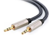CABLU audio Ugreen, &quot;AV125&quot; stereo 3.5 mm jack (T) la 3.5 mm jack (T), braided, 2m, conectori auriti, gri &quot;10604&quot; (timbru verde 0.18 lei) - 6957303816