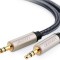 CABLU audio Ugreen, &quot;AV125&quot; stereo 3.5 mm jack (T) la 3.5 mm jack (T), braided, 2m, conectori auriti, gri &quot;10604&quot; (timbru verde 0.18 lei) - 6957303816