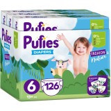 Scutece Pufies Fashion&amp;amp;Nature, Monthly Pack, 6 Extra Large, 13+ kg, 126 buc