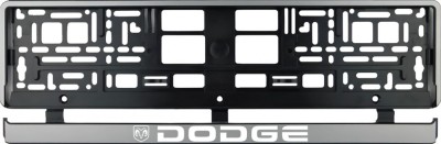 Set 2 bucati, suport numar inmatriculare argintiu Dodge foto