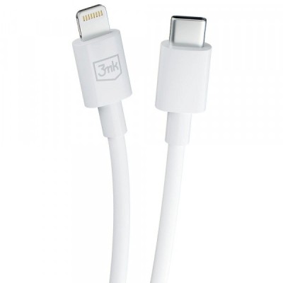 Cablu Date si Incarcare USB-C - Lightning 3MK Hyper, 20W, 1.2m, Alb foto
