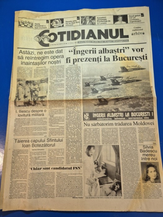 ziarul cotidianul 28 august 1992