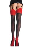 Ciorapi Sexy Cu Tiv Decorativ, Negru &amp;amp; Rosu, Marime Universala, Leg Avenue