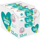 Servetele umede Pampers Sensitive, 12 pachete x 52, 624 buc