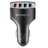 Cumpara ieftin Incarcator Auto cu Incarcare Rapida AlianX, 4 Porturi USB, Fast Charger, Incarcare rapida, Negru