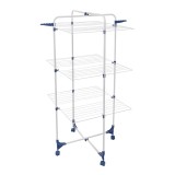 Uscator rufe vertical Casa Si Athletic Tower 3, alb + albastru, otel + plastic, 650 x 710 x 1360 mm