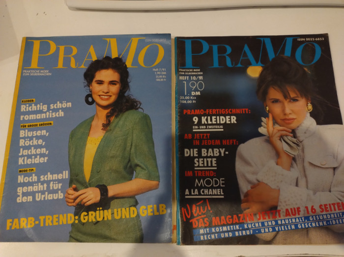 Reviste de modă cu tipare Pramo. Revistă modă Pramo. 1991