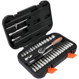 Sthor 58640 - Set capete chei tubulare 3.5-14 mm patrat 1/4 inch 38 bucati