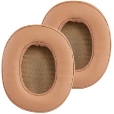 Set 2 bureti TXE pentru casti Skullcandy Crusher ANC EVO 3.0 / 2.0 / 360 / Hesh 3 / Venue, Over-Ear, Khaki, Spuma cu memorie, Piele ecologica