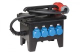 Distribuitor de putere pentru santier 32A 22kW IP44 intrare cablu H07RN-F 5G6 2m fisa 5 poli 6h 32A iesire 1x priza CEE 5 poli 16A , 1 x priza CEE 5 p, As Schwabe