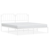 Cumpara ieftin Cadru de pat metalic cu tablie, alb, 183x213 cm