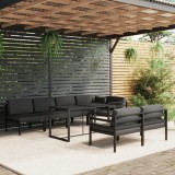 Cumpara ieftin Set mobilier de grădină cu perne, 8 piese, antracit, aluminiu